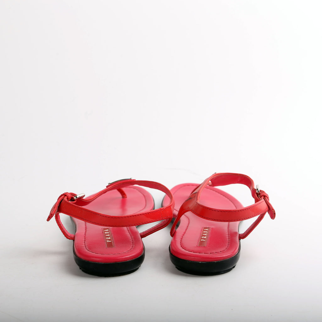 Patent Leather Sandals Size 37