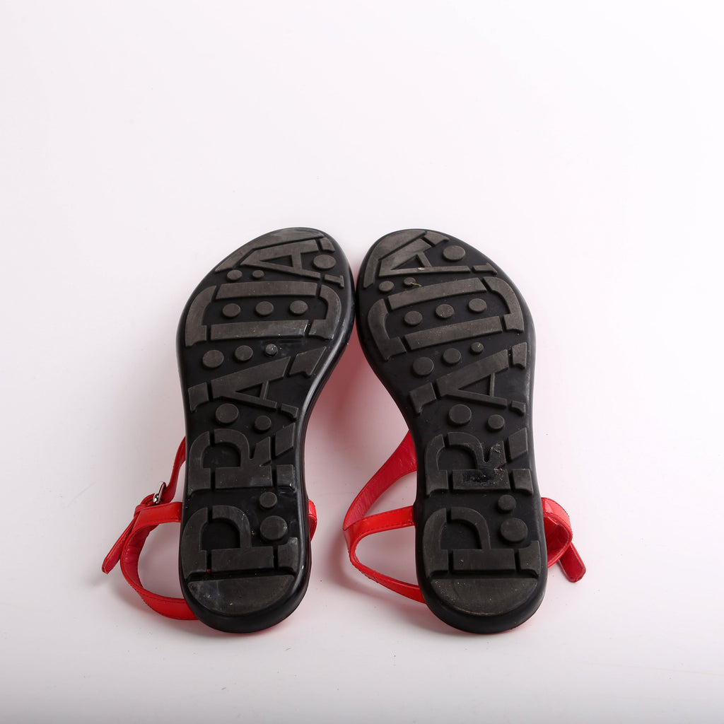 Patent Leather Sandals Size 37