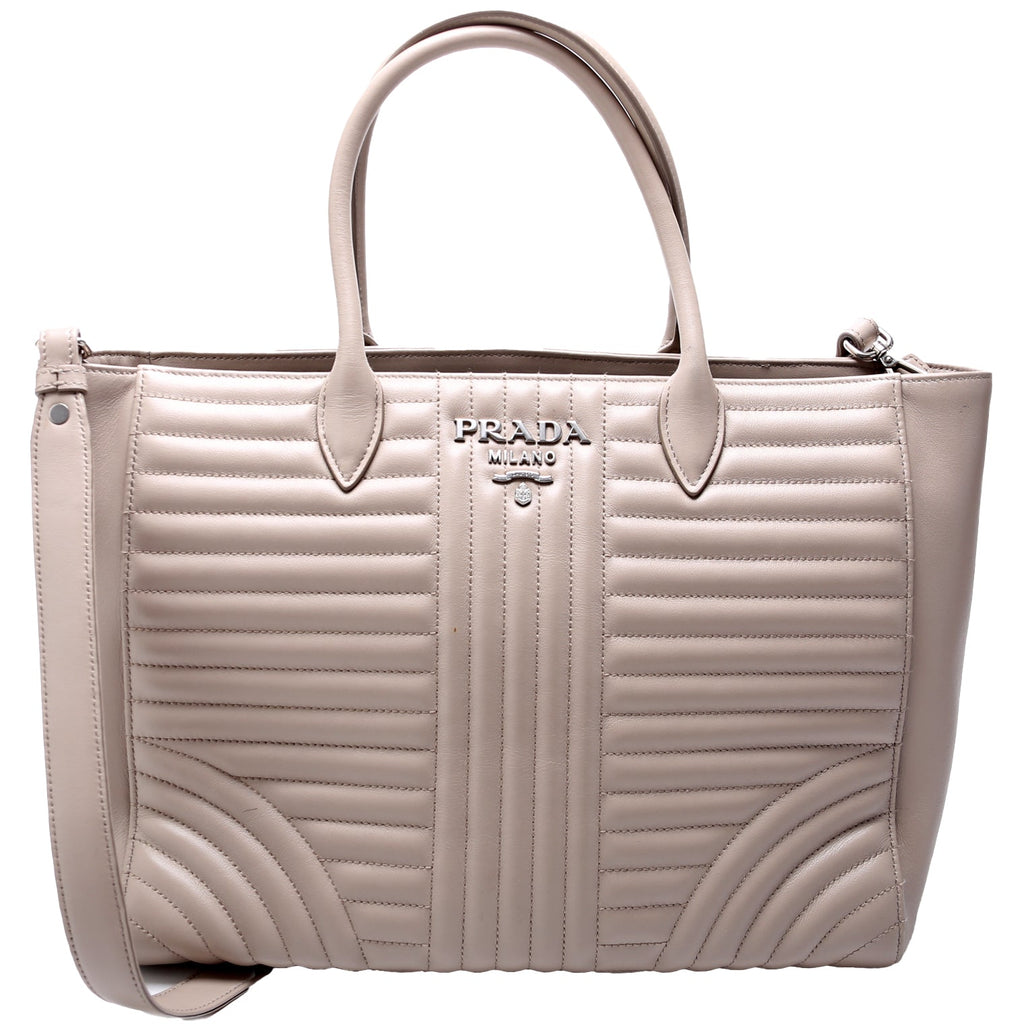 Quilted Calfskin Diagramme Tote 1BA195 Grey