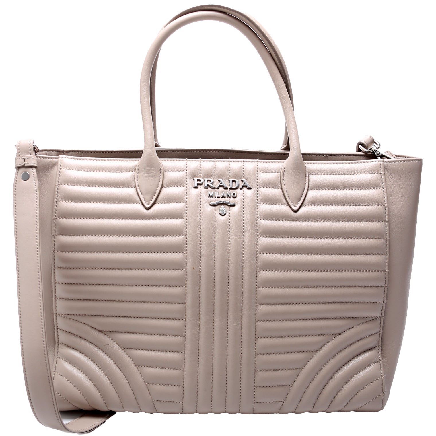 Quilted Calfskin Diagramme Tote 1BA195 Grey