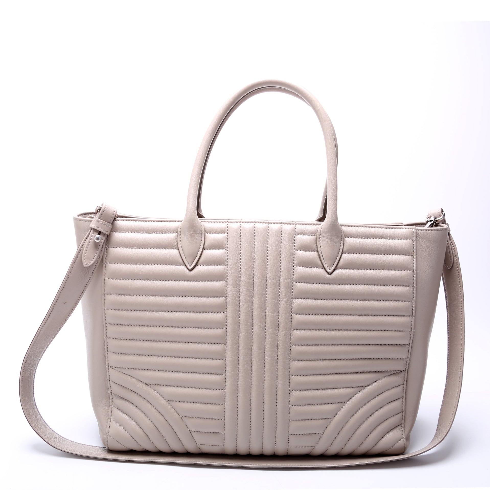 Quilted Calfskin Diagramme Tote 1BA195 Grey