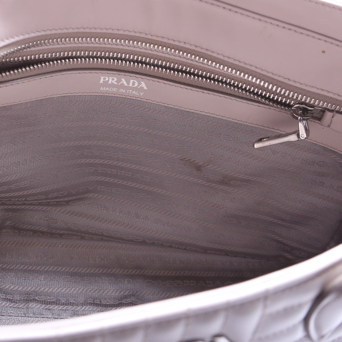 Quilted Calfskin Diagramme Tote 1BA195 Grey