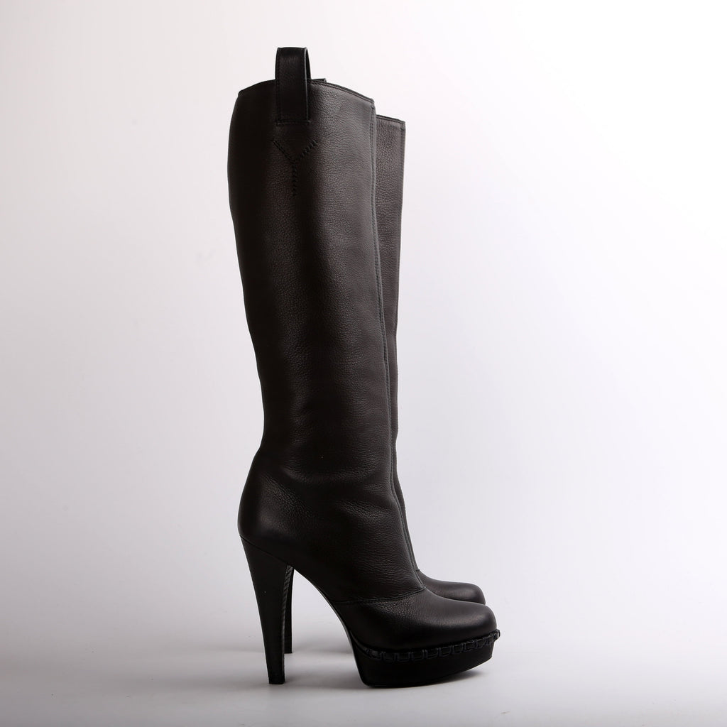 Knee High Leather Boots Size 38