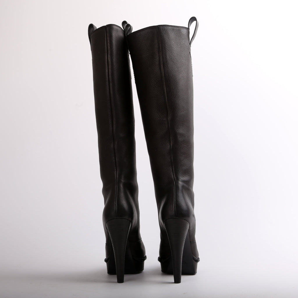 Knee High Leather Boots Size 38