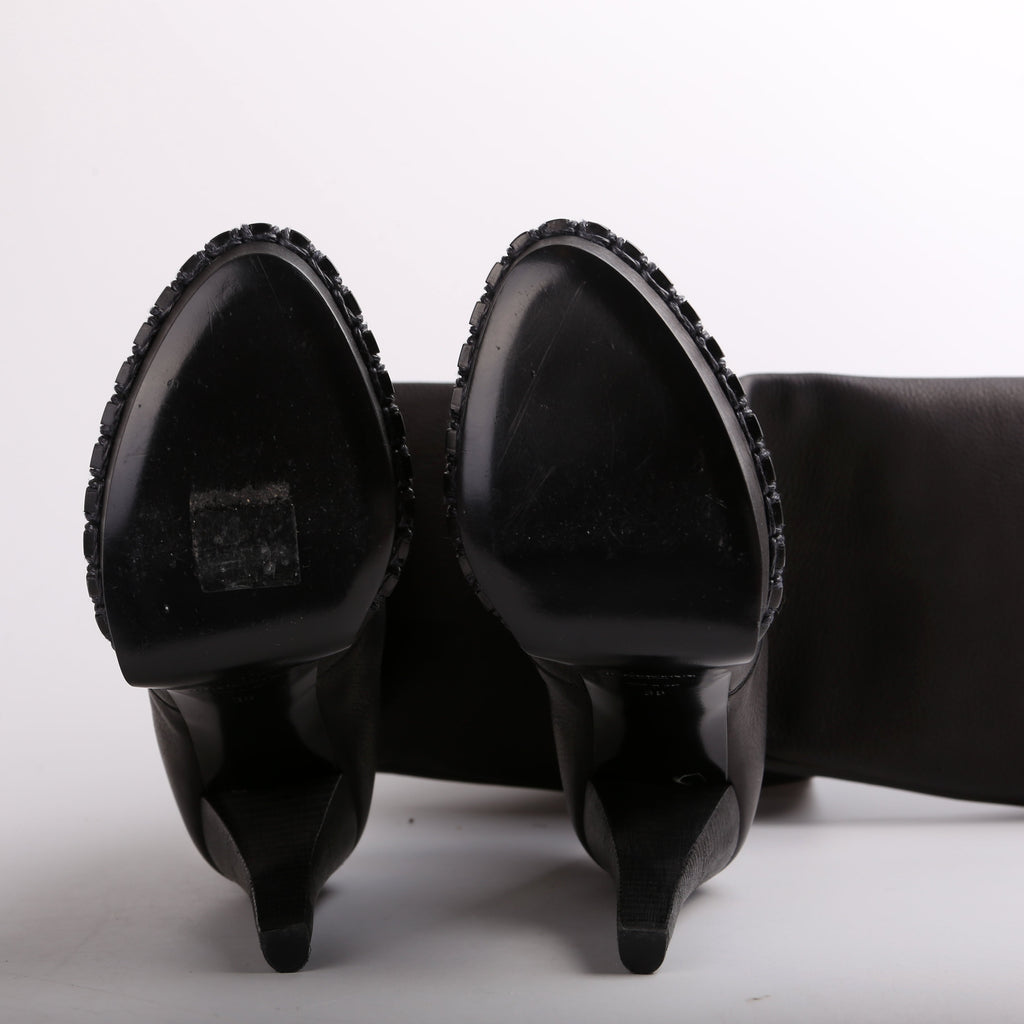 Knee High Leather Boots Size 38