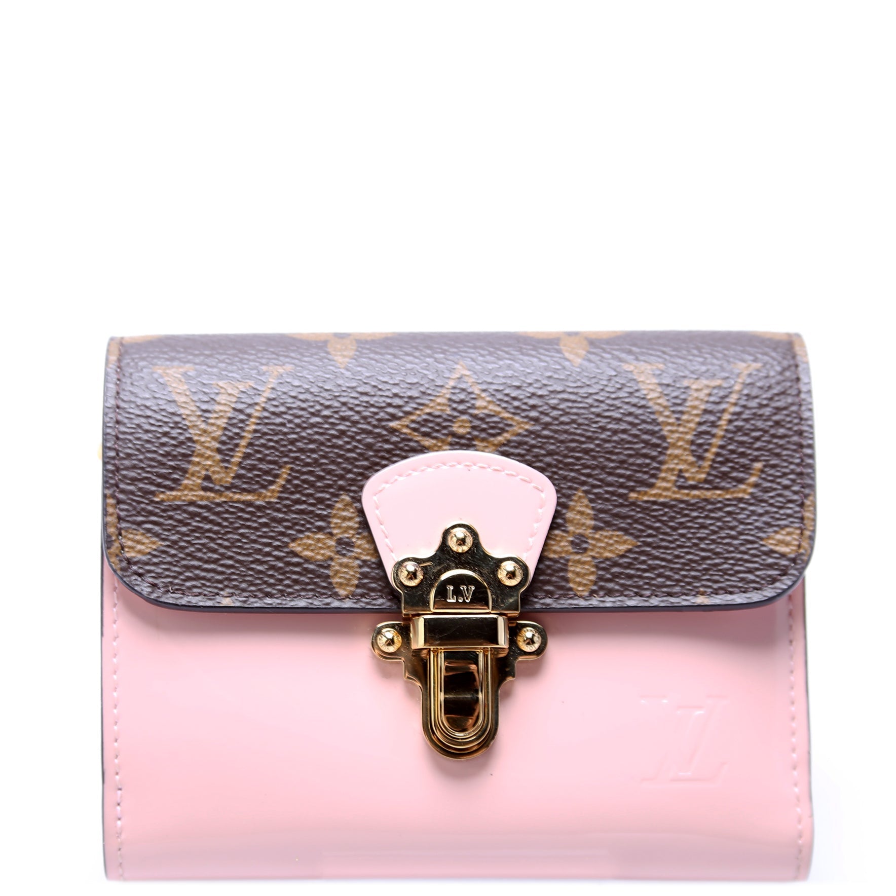 Cherrywood Compact Wallet Monogram Pink
