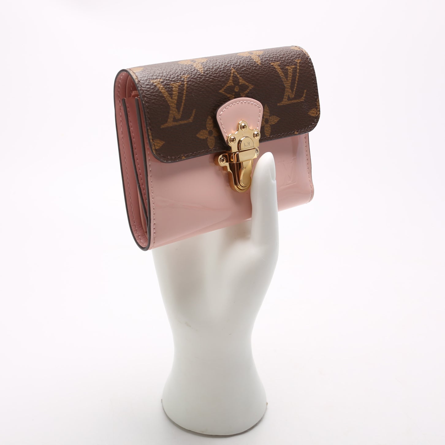 Cherrywood Compact Wallet Monogram Pink