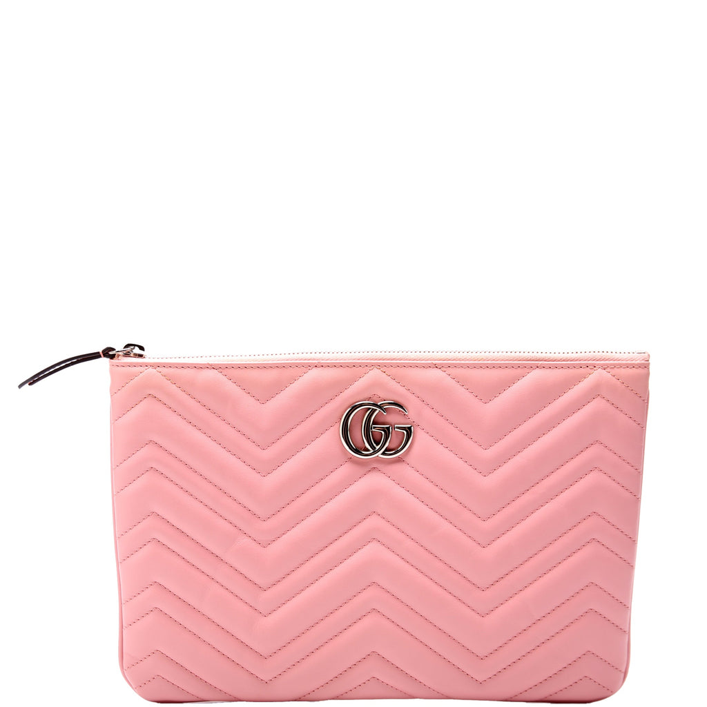 525541 GG Marmont Leather Heart Pouch Pink