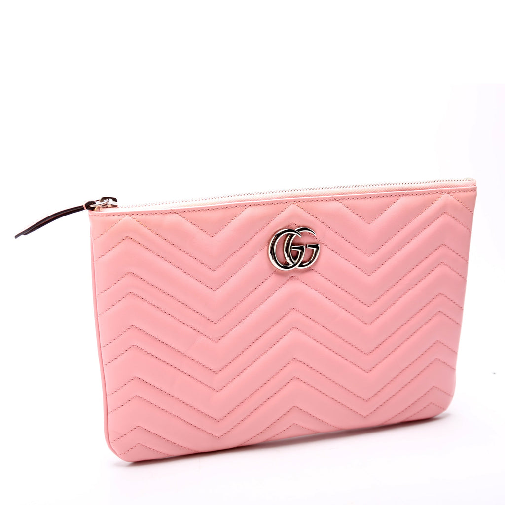 525541 GG Marmont Leather Heart Pouch Pink