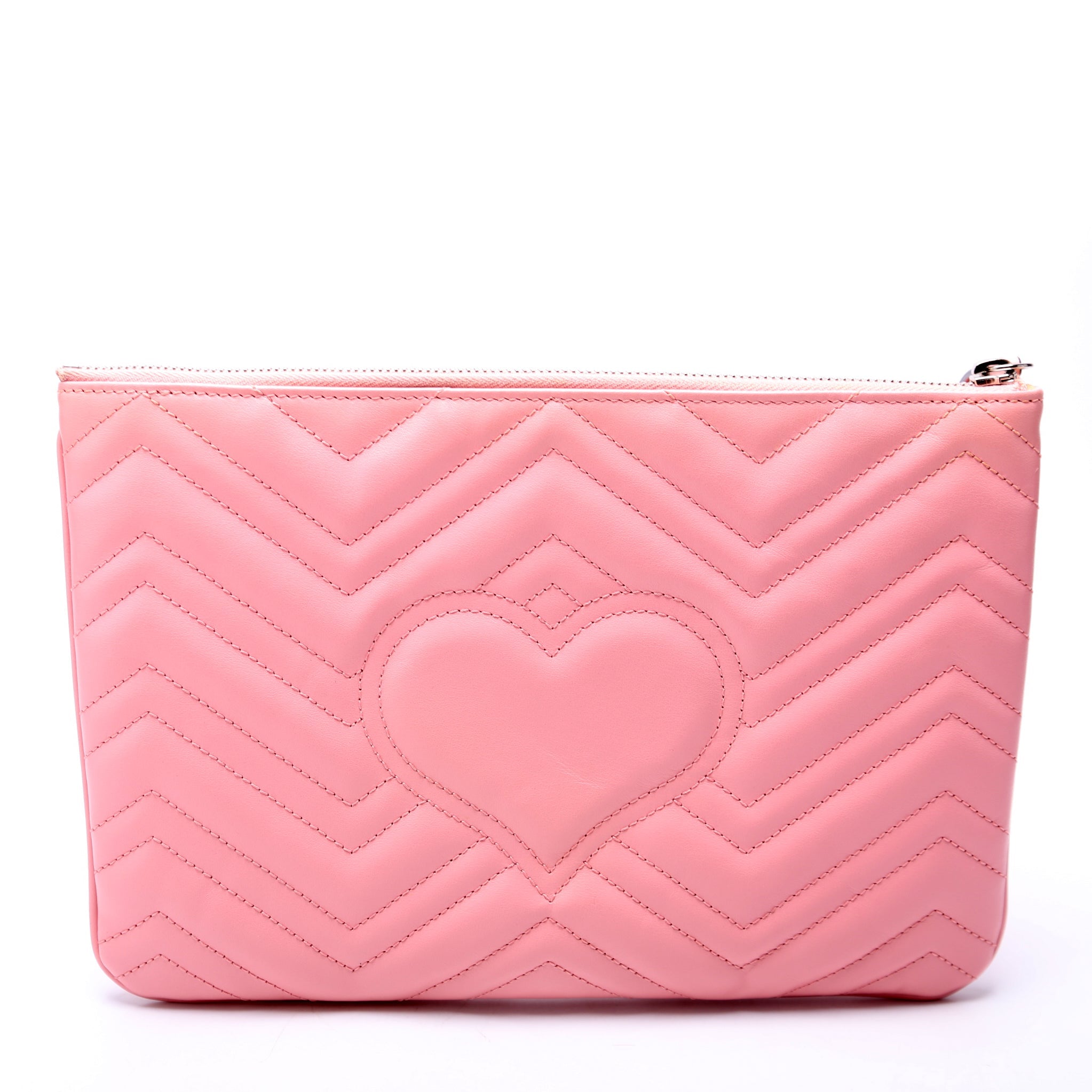 525541 GG Marmont Leather Heart Pouch Pink