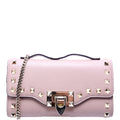 Rockstud Top Handle Chain Wallet Nude