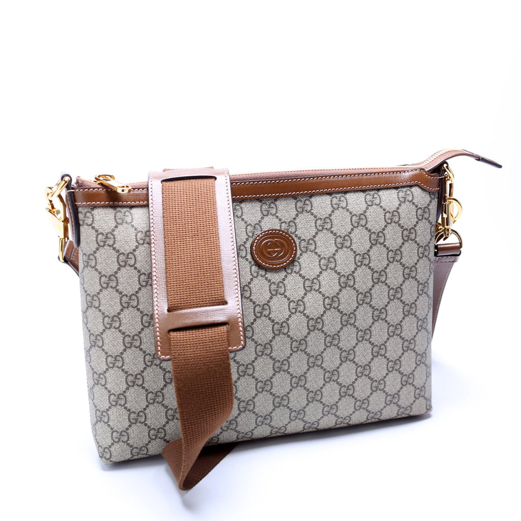 726833 GG Supreme Interlocking G Messenger Bag Brown