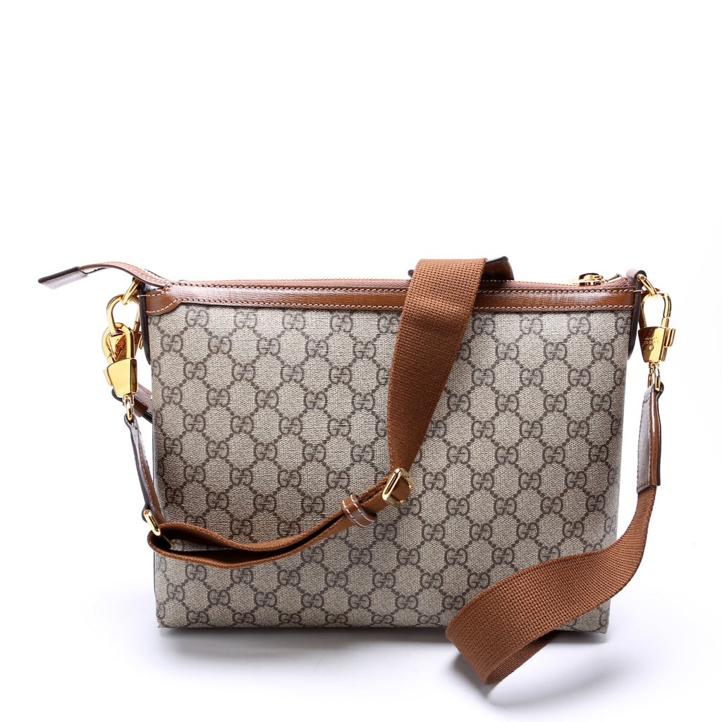 726833 GG Supreme Interlocking G Messenger Bag Brown