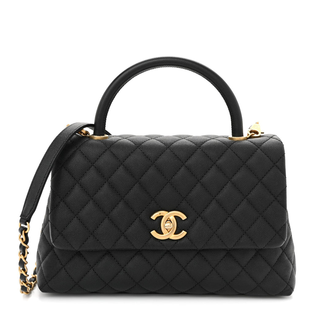 Chanel Caviar Quilted Small Coco Handle Flap Black