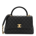 Chanel Caviar Quilted Small Coco Handle Flap Black