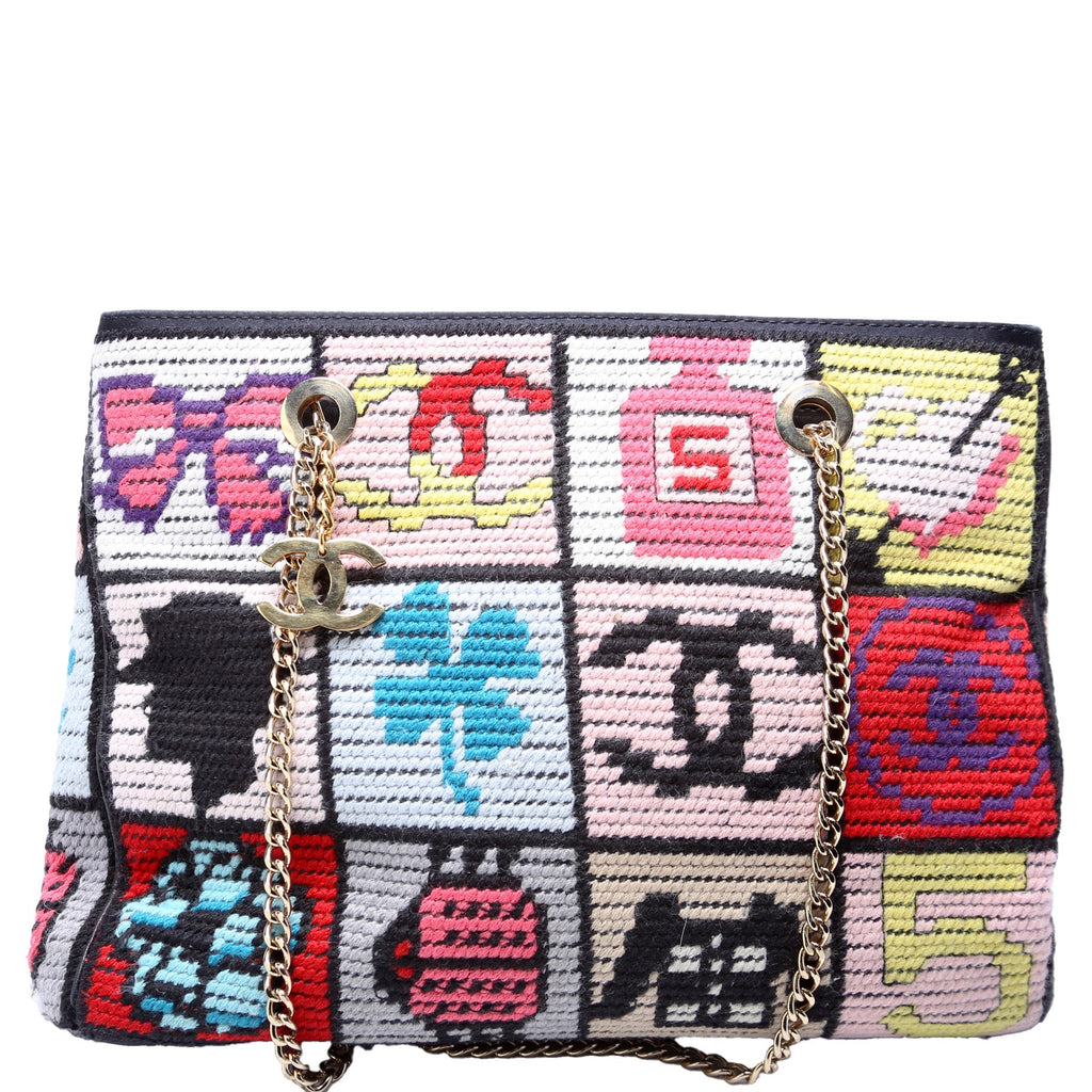 Precious Symbols Needlepoint Charms Tote 8M