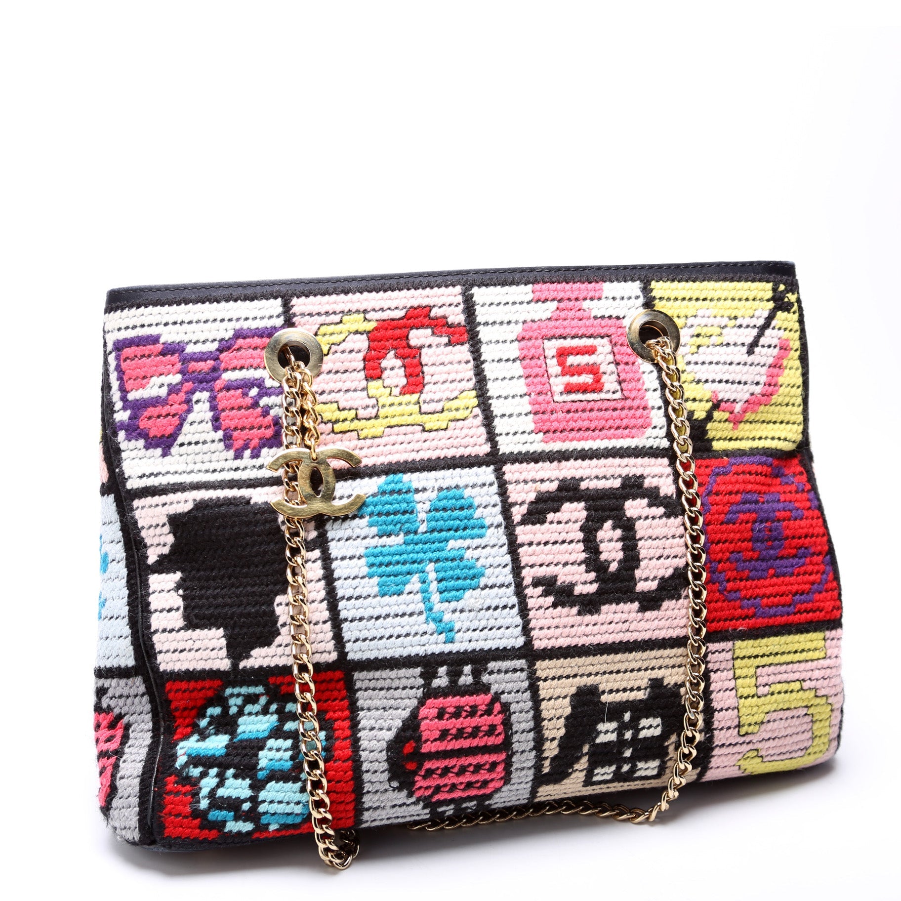 Precious Symbols Needlepoint Charms Tote 8M