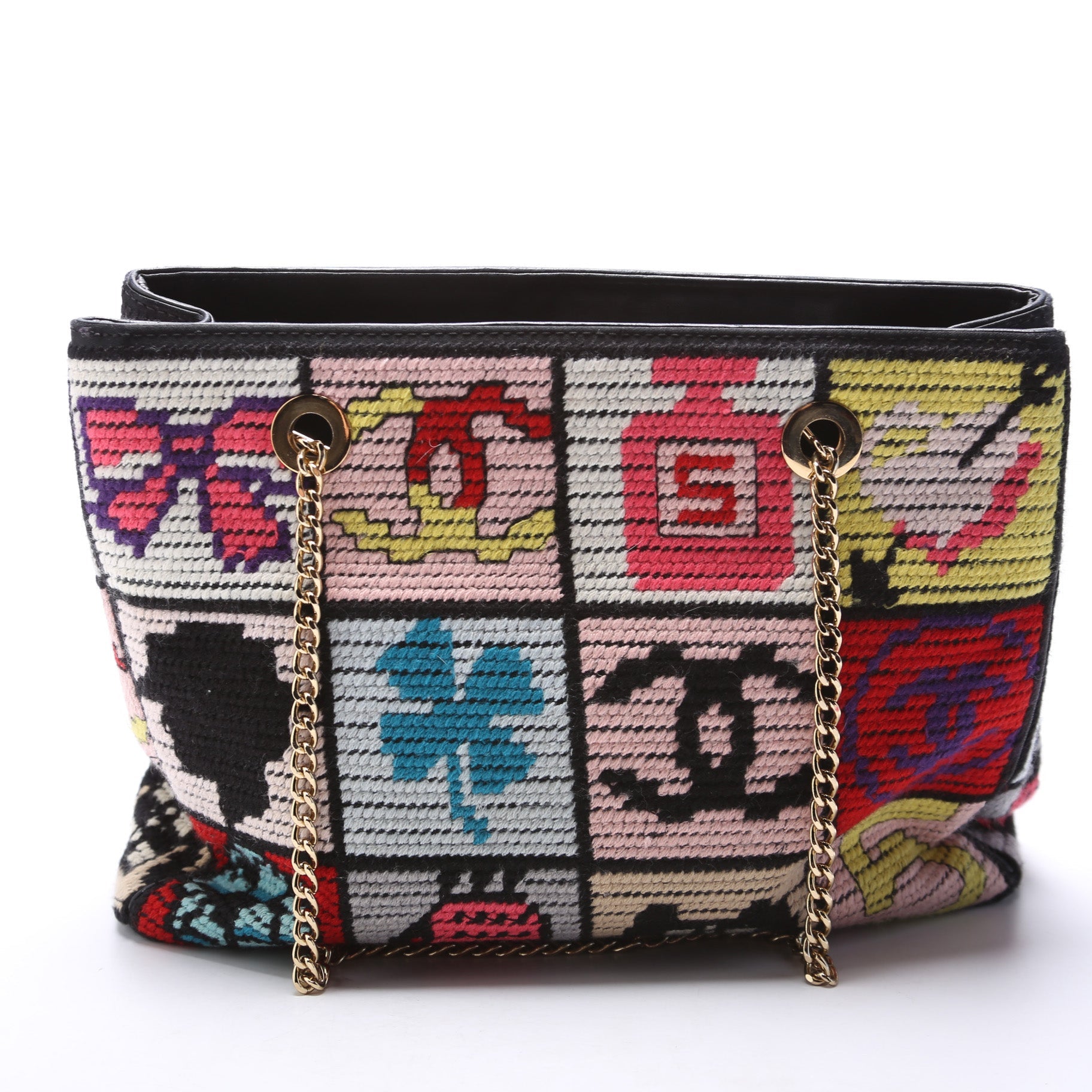 Precious Symbols Needlepoint Charms Tote 8M