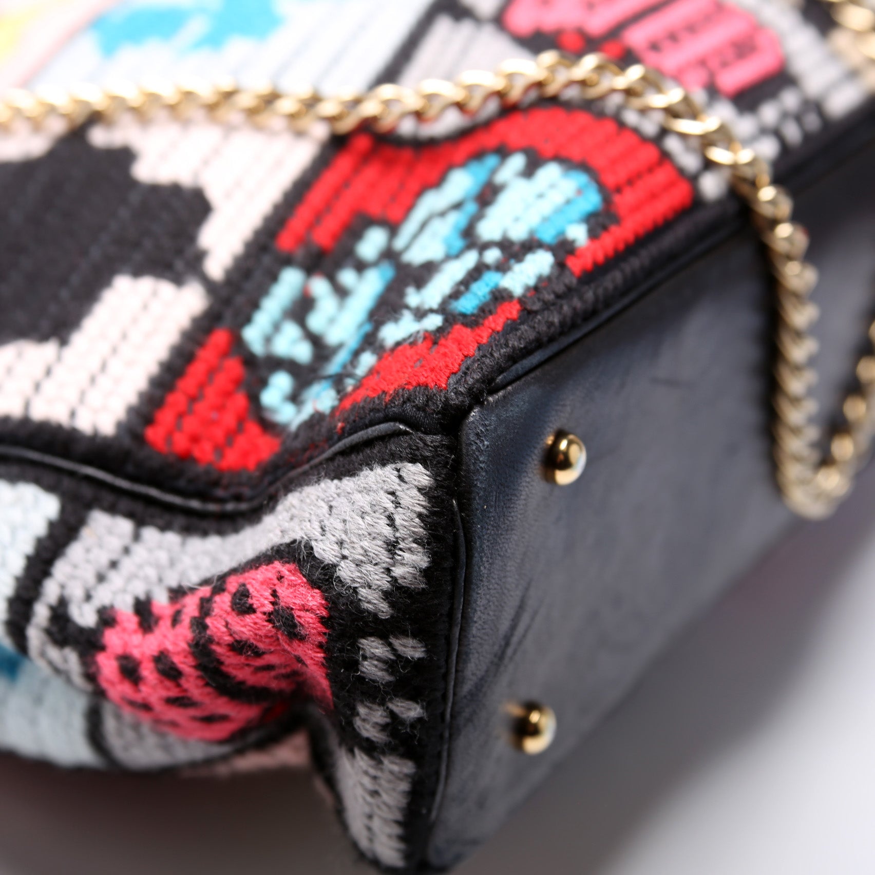Precious Symbols Needlepoint Charms Tote 8M