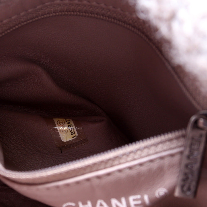 Chic Knit Mini Flap Bag Sheepskin/Wool 18M Grey