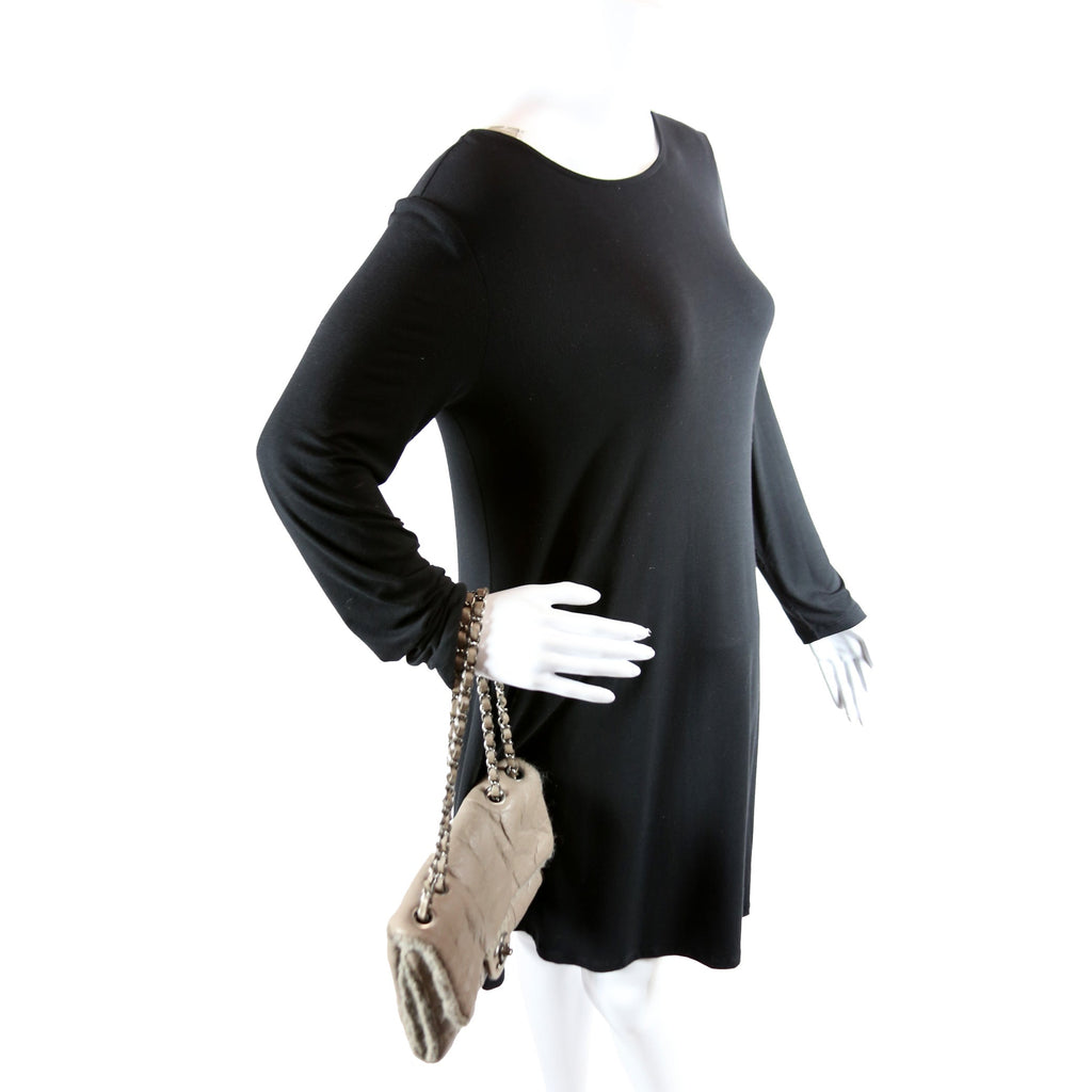 Chic Knit Mini Flap Bag Sheepskin/Wool 18M Grey