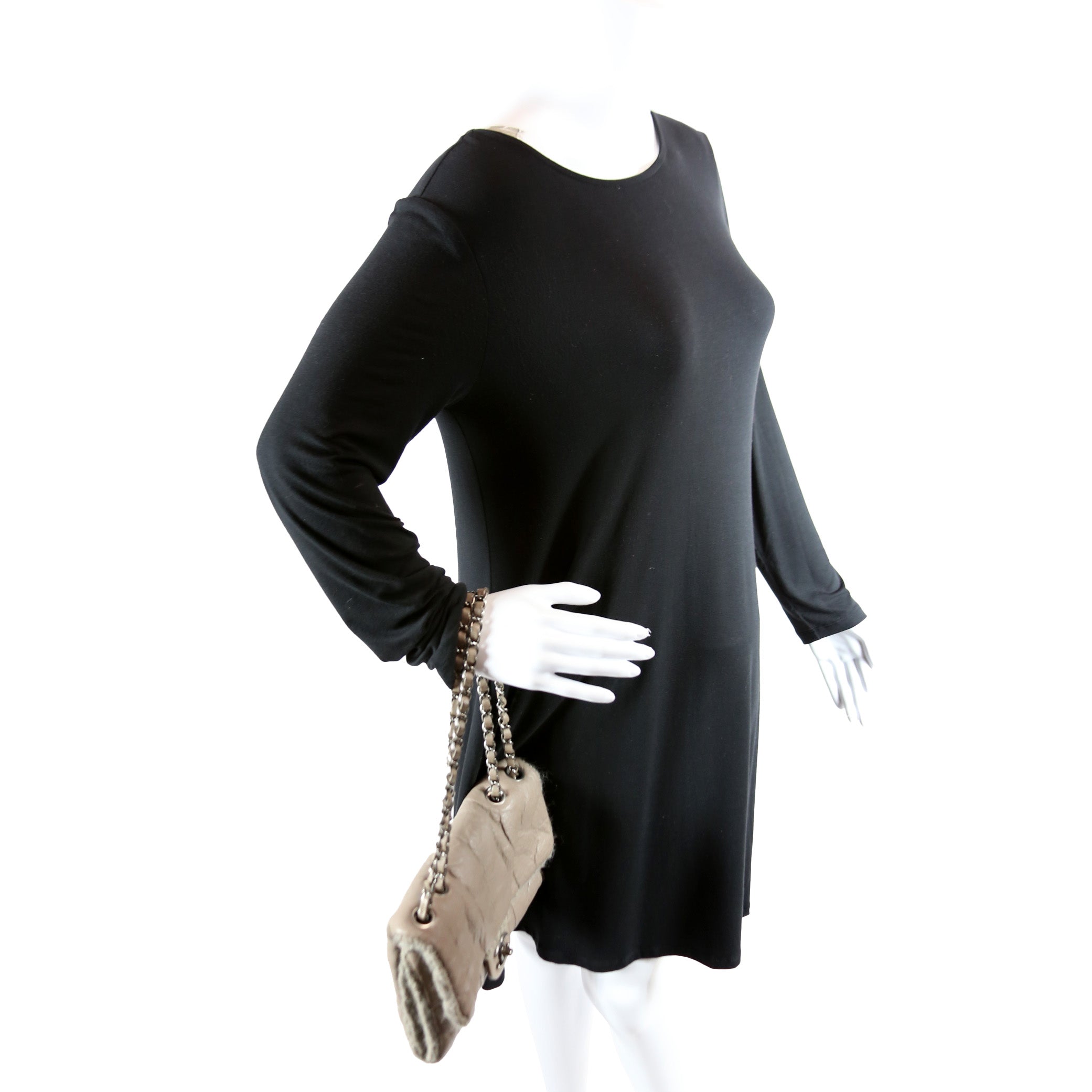 Chic Knit Mini Flap Bag Sheepskin/Wool 18M Grey