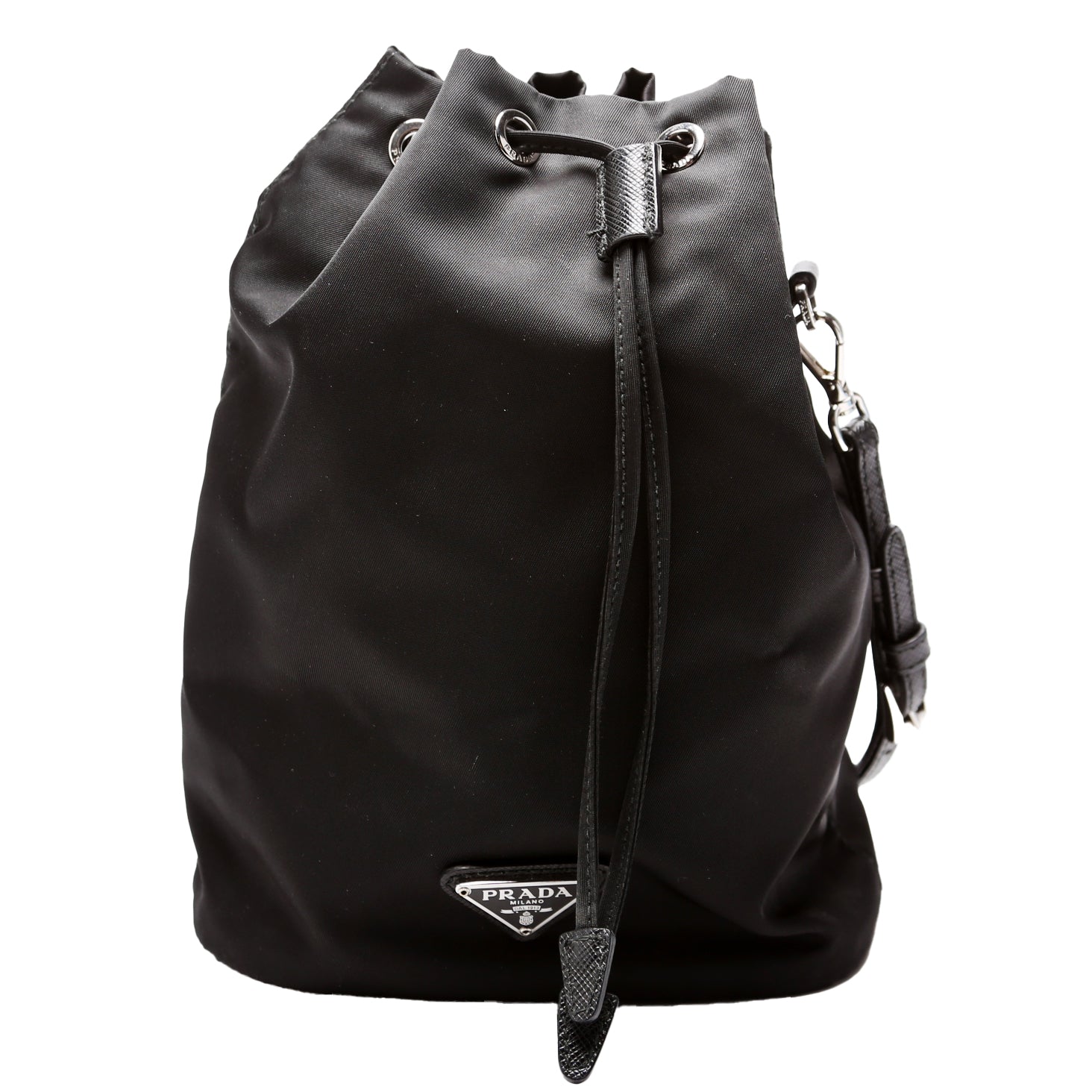 1NE369 Re-Nylon Drawstring Pouch Black