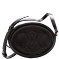 Cuir Triomphe Small Oval Bag Calfskin Black