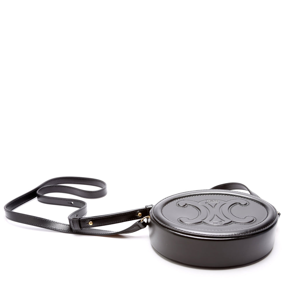 Cuir Triomphe Small Oval Bag Calfskin Black