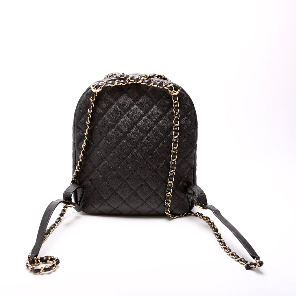 Zip Around Medium Backpack Caviar 26M Black