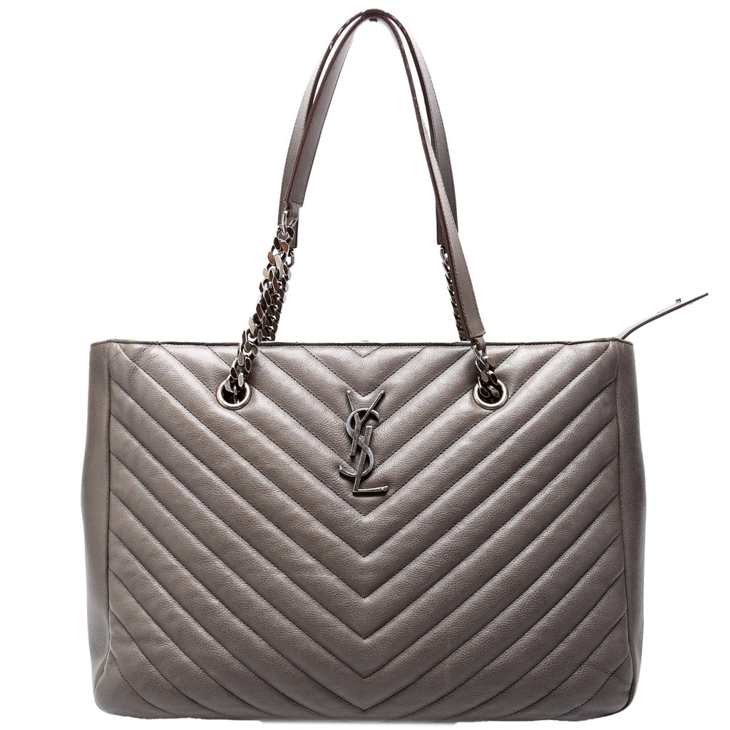 392739 Chevron Large Tote Sheepskin Grey