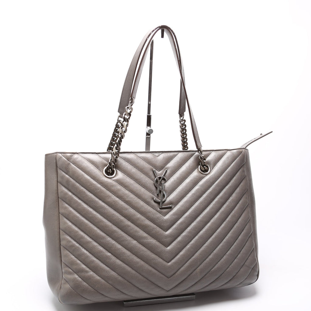 392739 Chevron Large Tote Sheepskin Grey