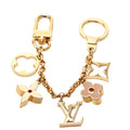 Fluer De Monogram Bag Charm Chain Gold/Multi