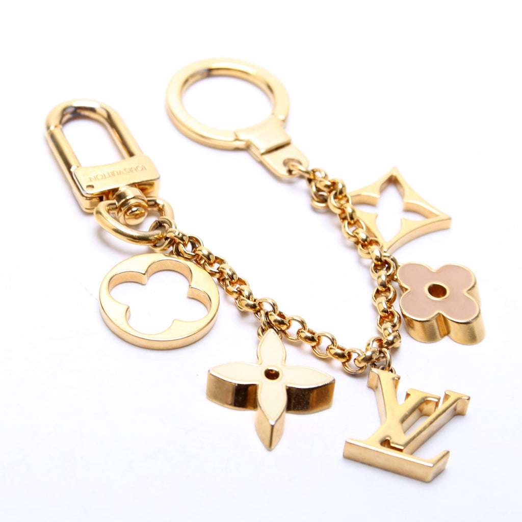 Fluer De Monogram Bag Charm Chain Gold/Multi