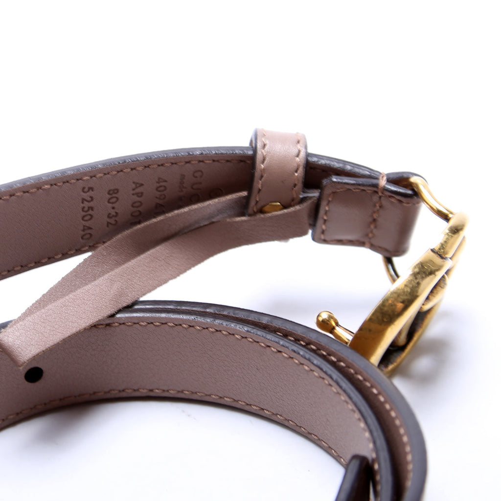 409417 GG Marmont Thin Belt Size 80/32 Brown