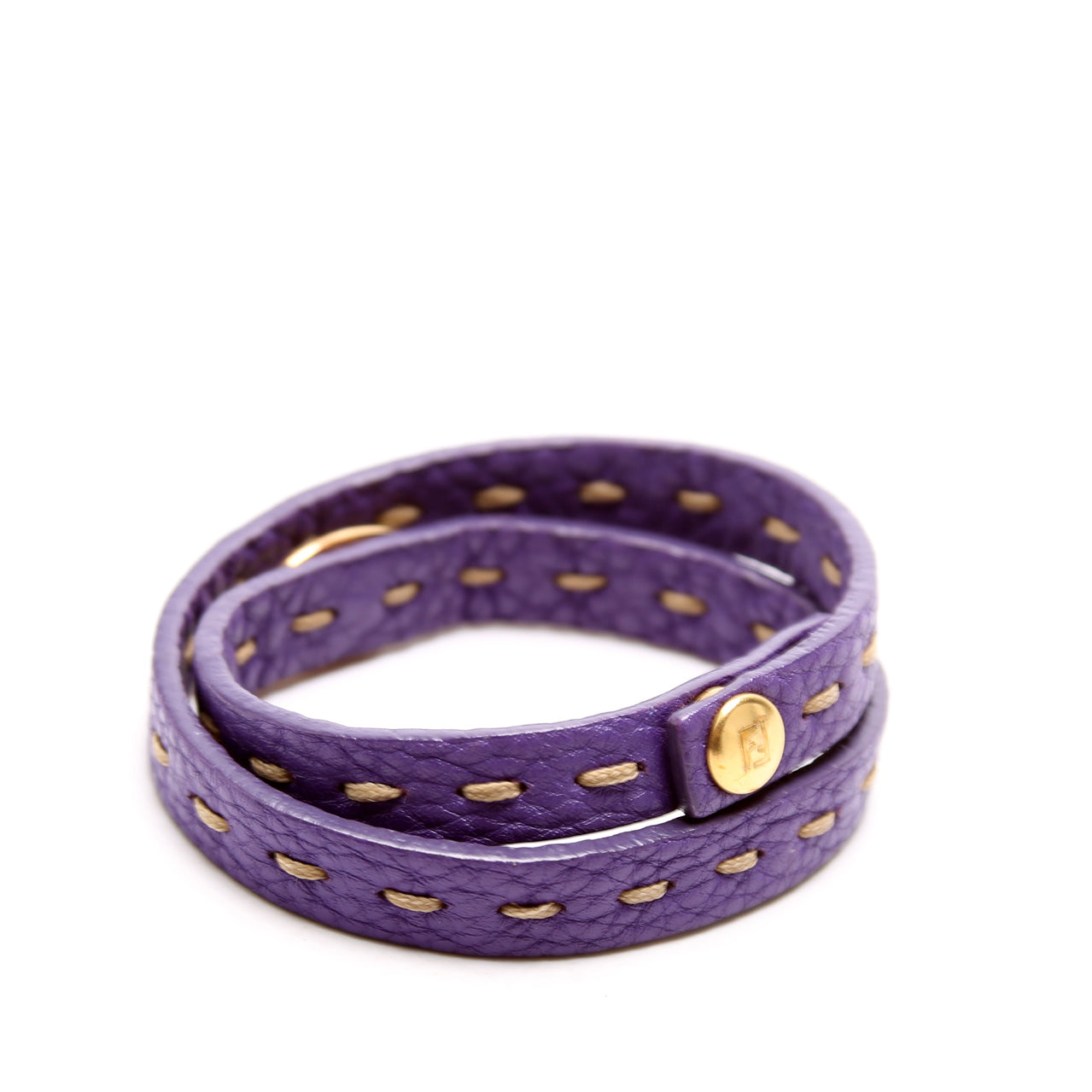 Selleria Leather Wrap Bracelet Purple