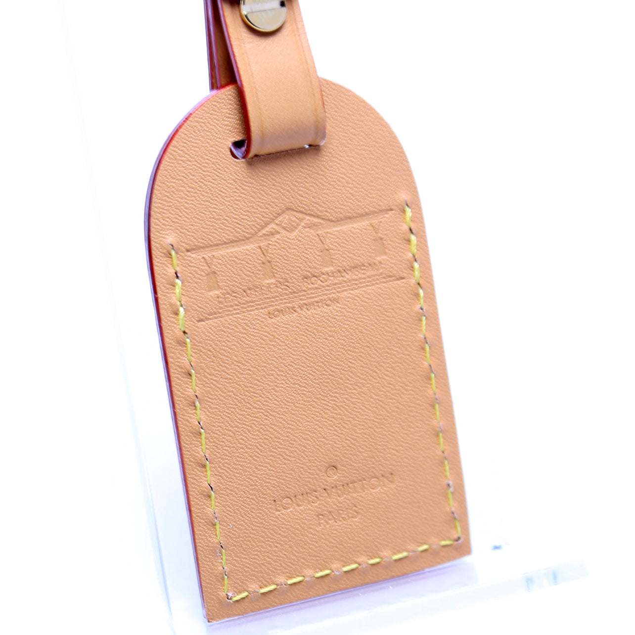 Metal LV Luggage Tag Brown