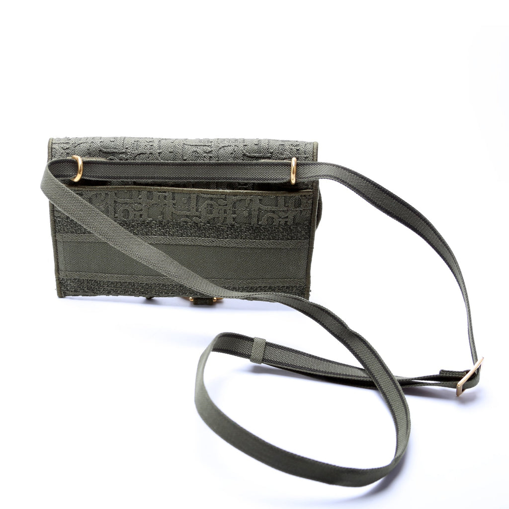 Dior Slim Saddle Belt Bag Oblique Green
