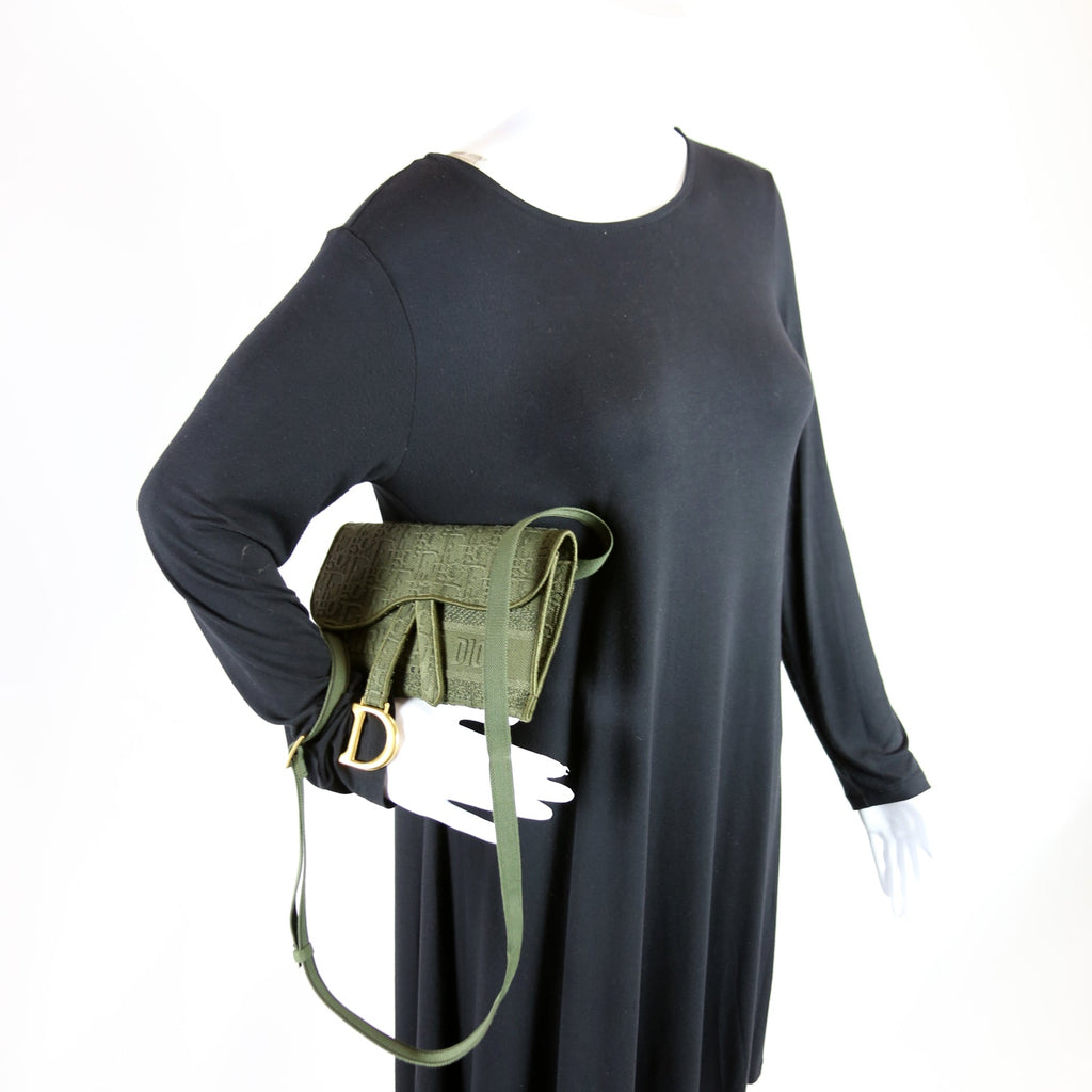 Dior Slim Saddle Belt Bag Oblique Green