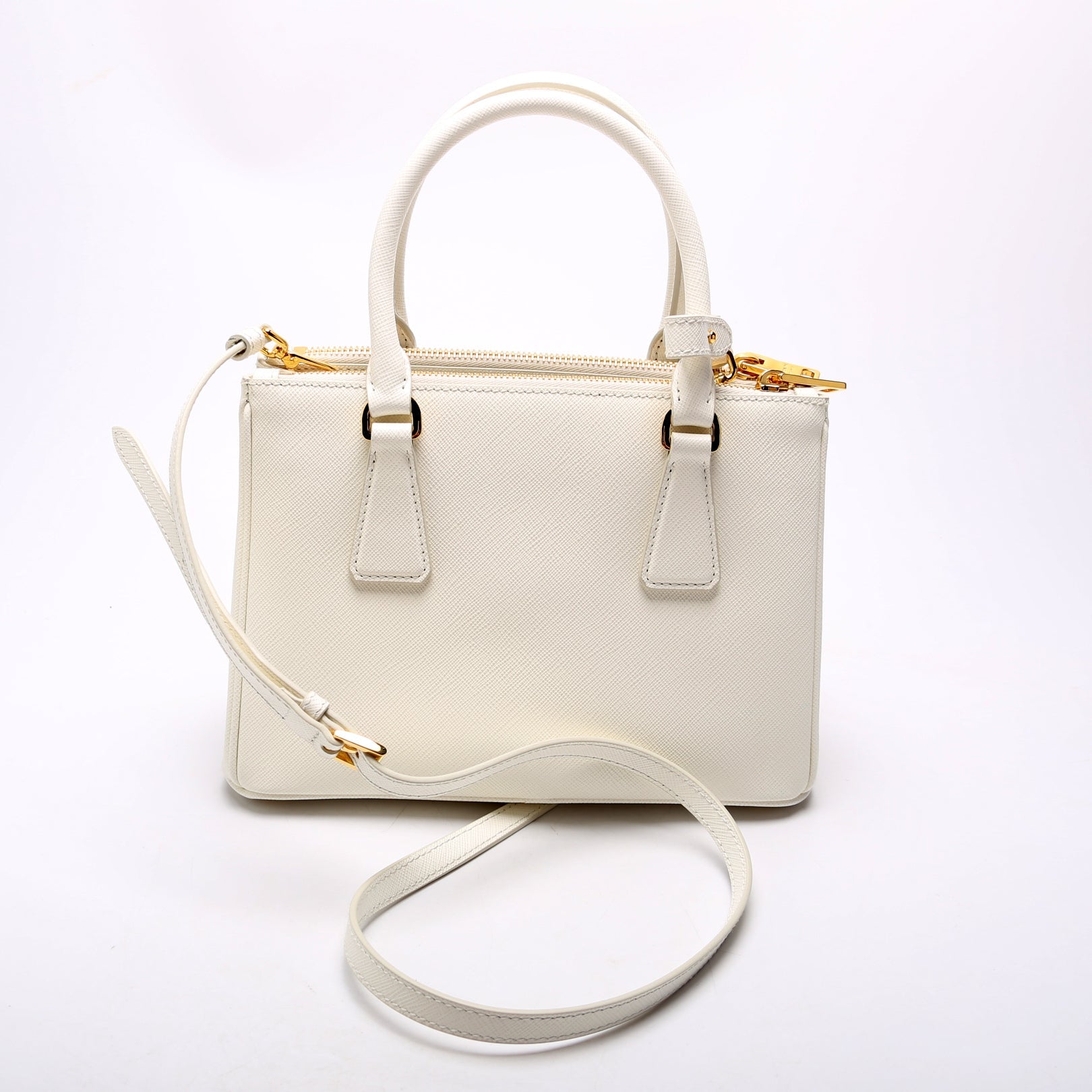 1BA896 Saffiano Lux Small Galleria White