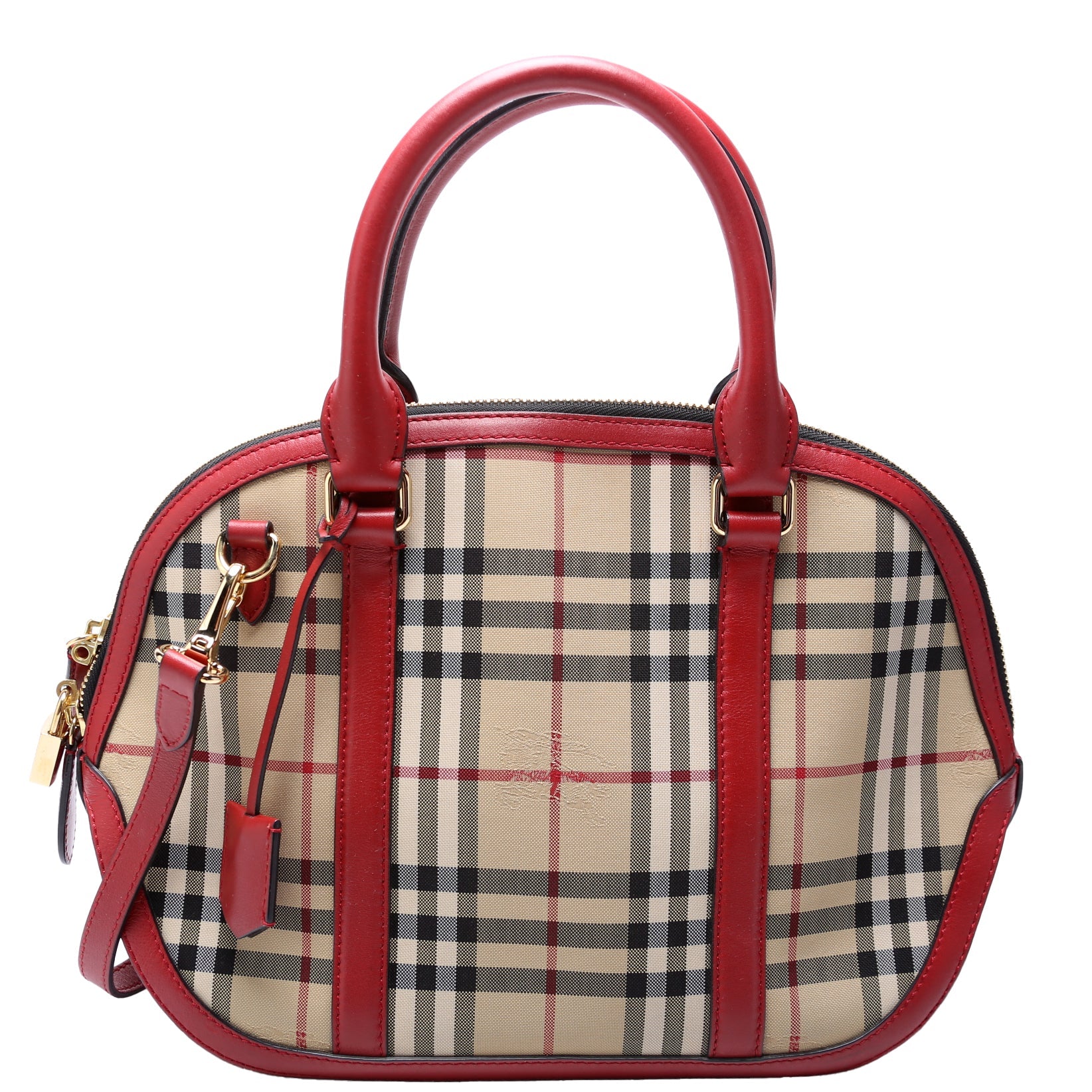 Haymarket Check Orchard Bowling Bag Medium Red