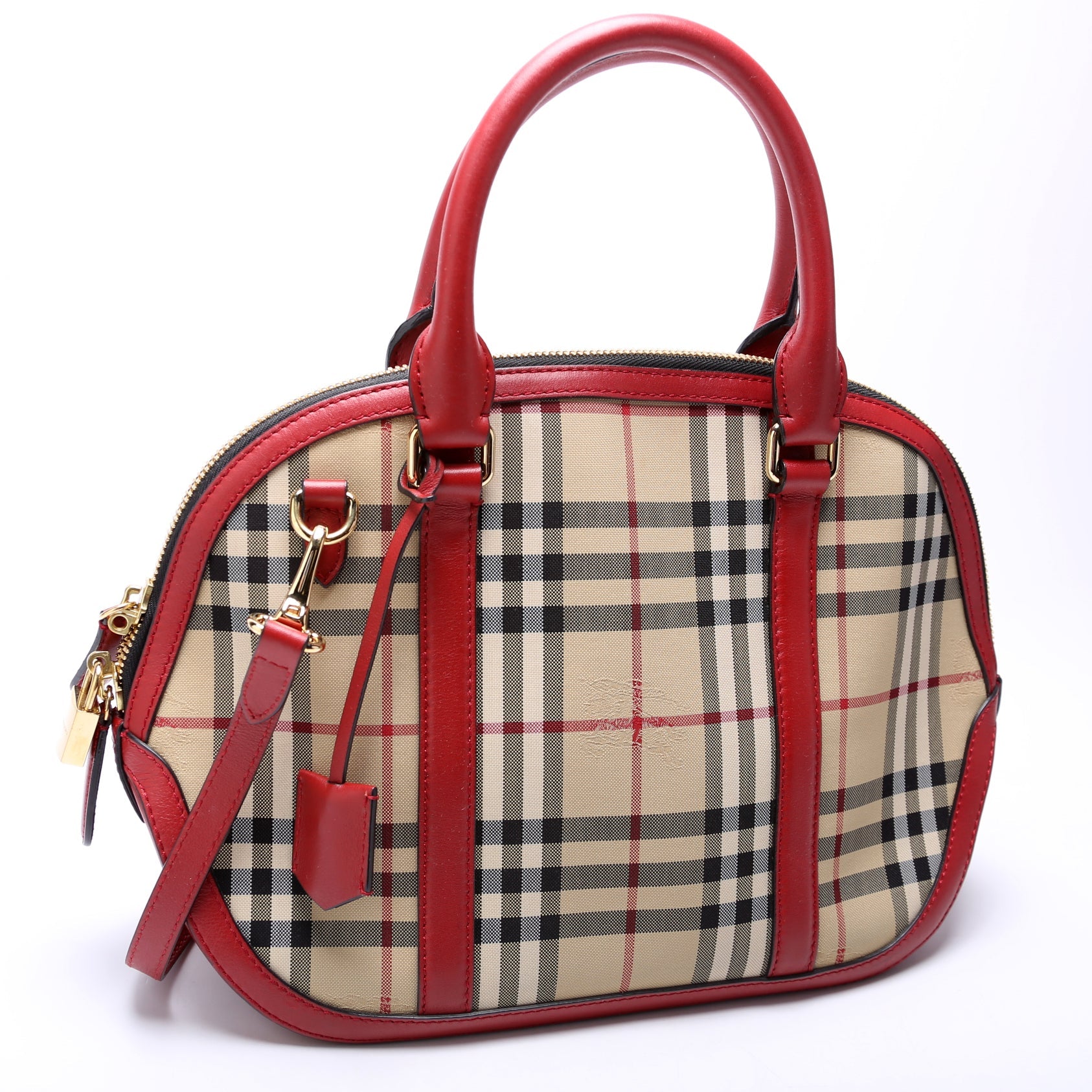 Haymarket Check Orchard Bowling Bag Medium Red