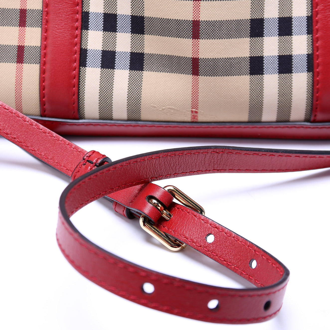 Haymarket Check Orchard Bowling Bag Medium Red
