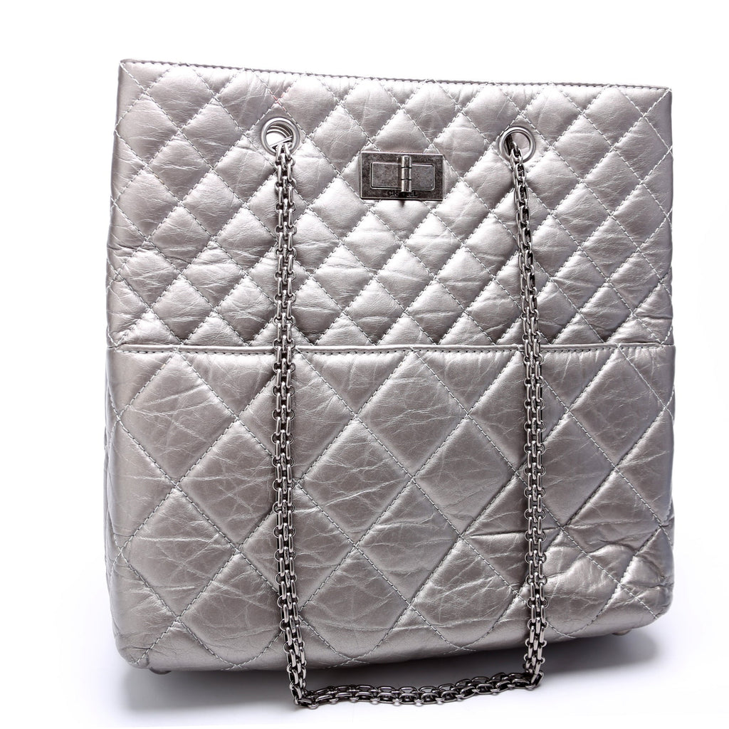 Reissue Tall Tote Quilted Aged Calfskin 14M Silver