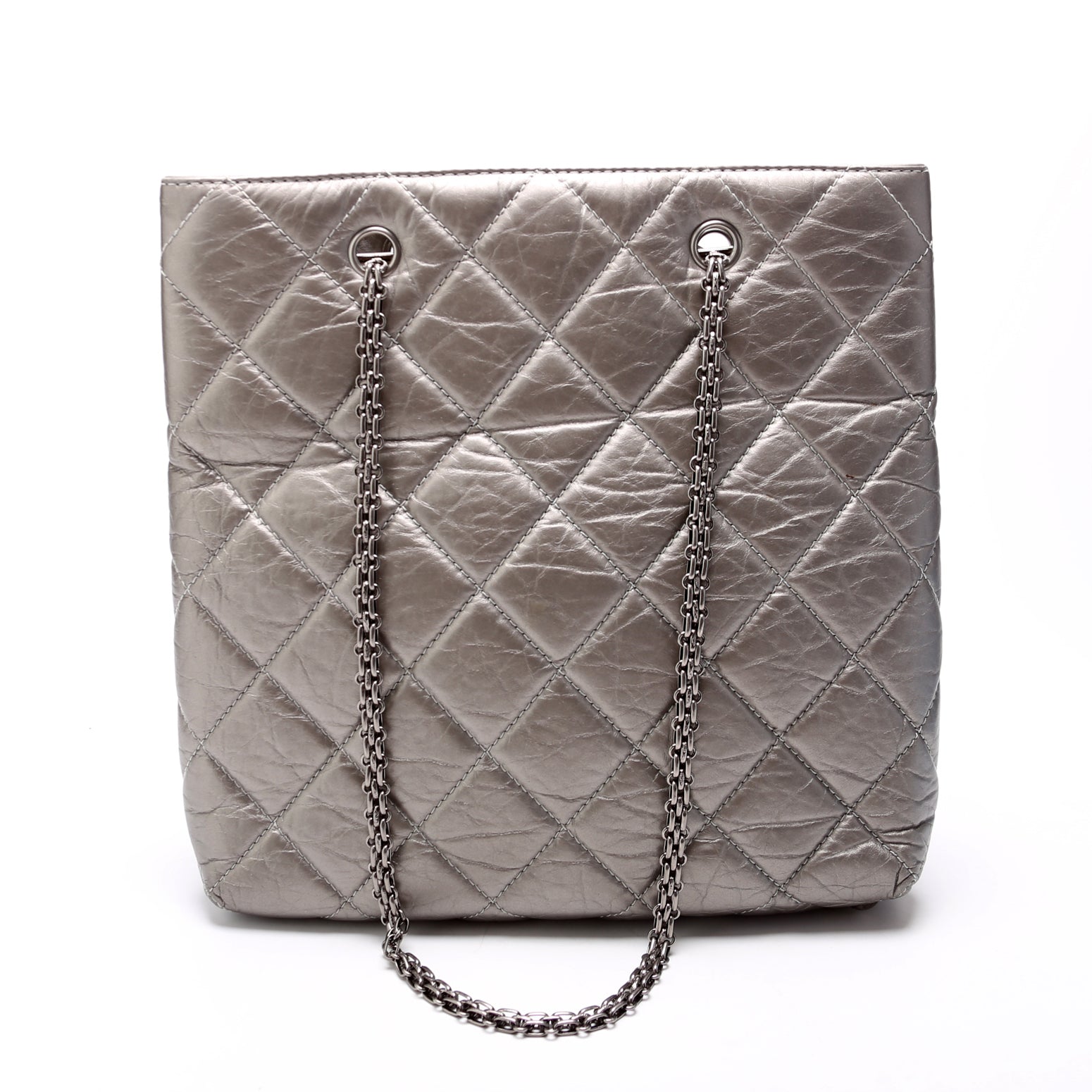 Reissue Tall Tote Quilted Aged Calfskin 14M Silver