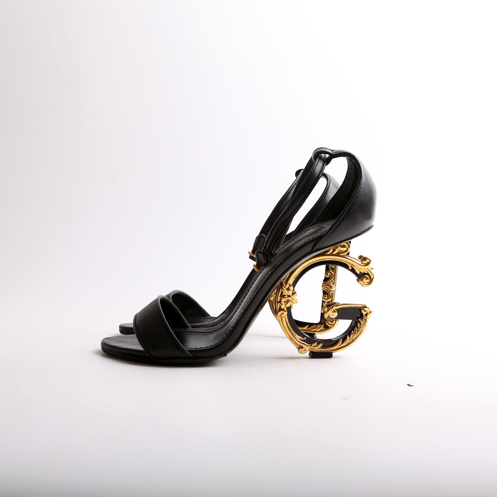 Sculpted Baroque Logo Sandals Size 38