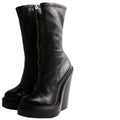 Leather Zip Up Boots Size 37.5