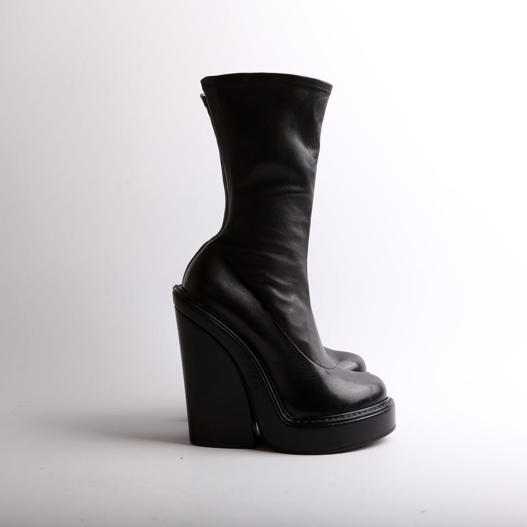 Leather Zip Up Boots Size 37.5