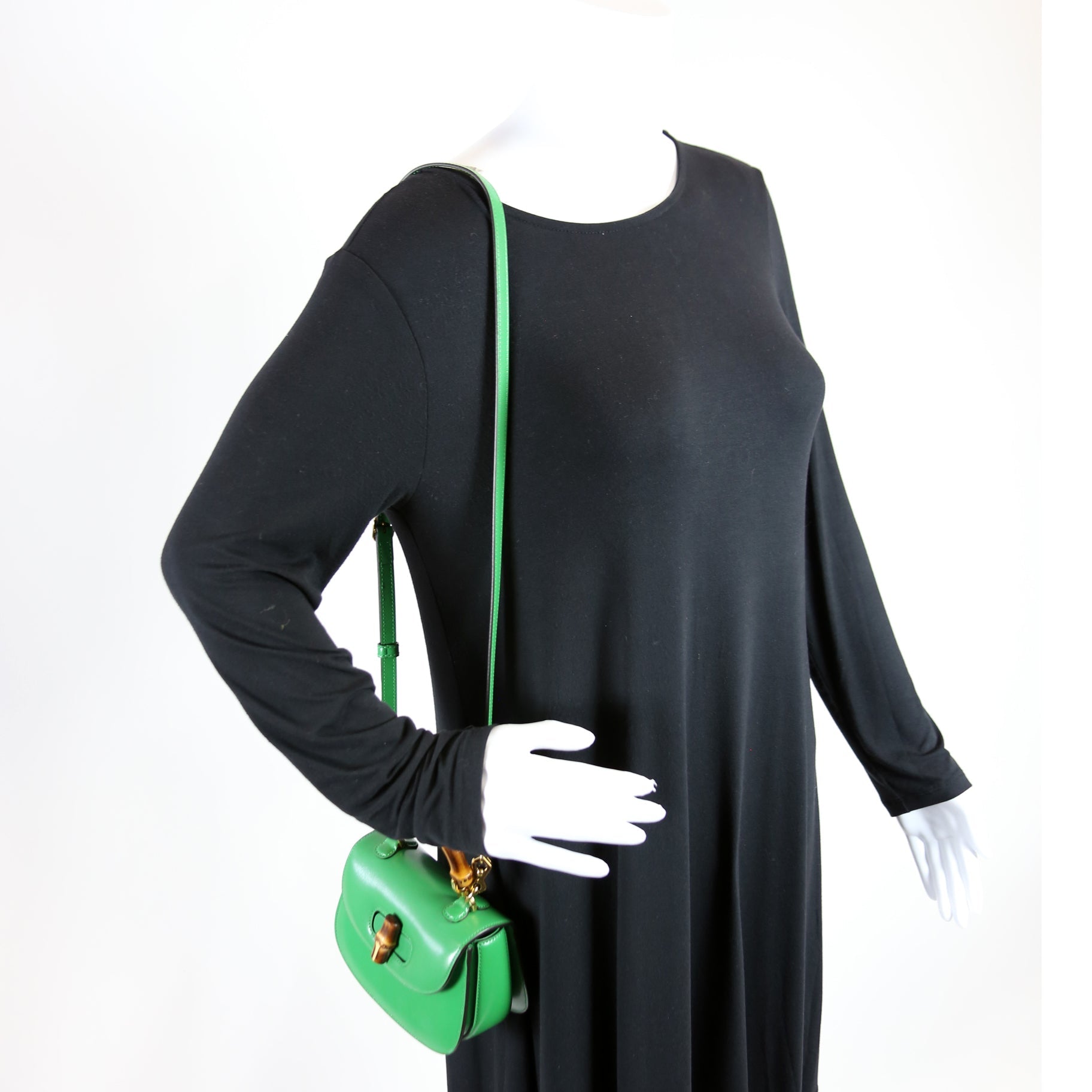 686864 1947 Bamboo Mini Top Handle Bag Green
