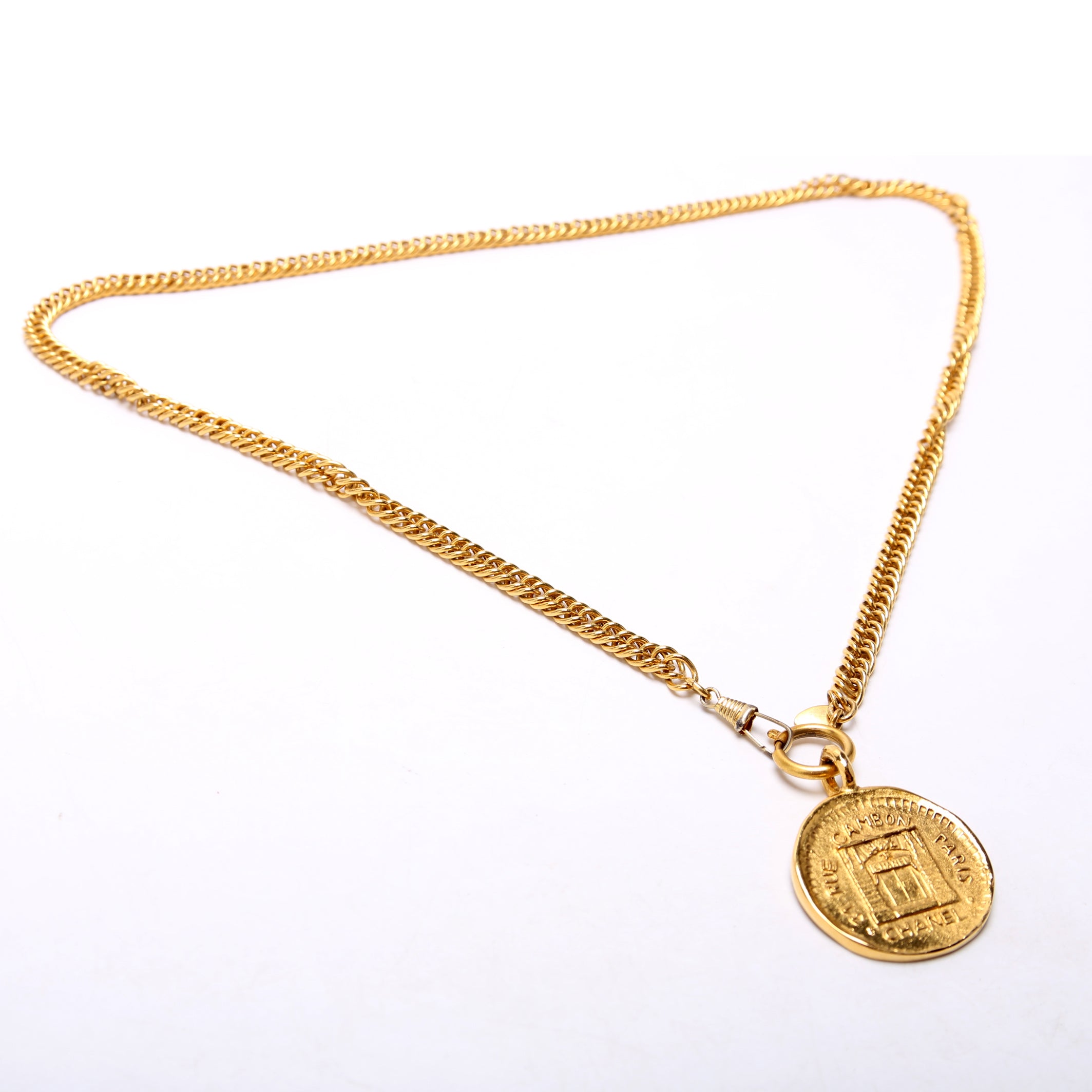 Rue Cambon Medallion Chain 80CM Vintage Belt Gold